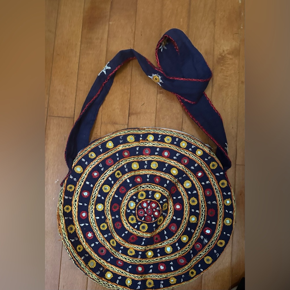 Boho Embroidered Multicolor Shoulder Bag